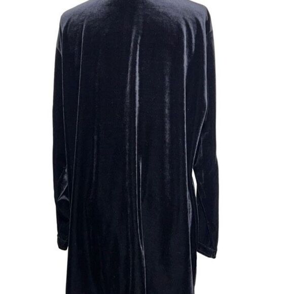 Diane Von Furstenberg The Color Authority Black Velvet Button Up Tunic 1X - Picture 3 of 4